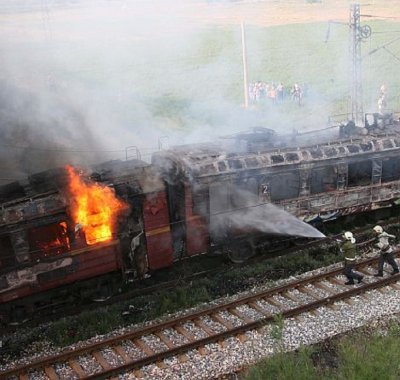 Влак се запали край Лом Инцидентът е станал при пристигане