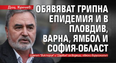 Доц. Кунчев: Обявяват грипна епидемия и в Пловдив, Варна, Ямбол и София-област