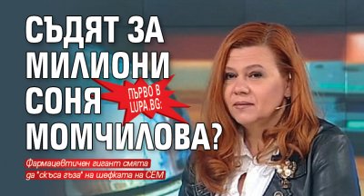 Първо в Lupa.bg: Съдят за милиони Соня Момчилова?