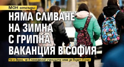 МОН отсъди: Няма сливане на зимна с грипна ваканция в София