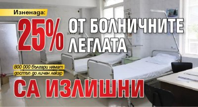 Изненада: 25% от болничните леглата са излишни