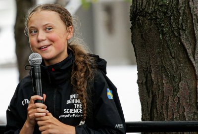 19 годишната шведска активистка за опазване на околната среда Грета Тунберг и
