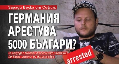 Заради Вълка от София: Германия арестува 5000 българи?