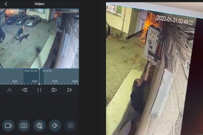 Камери за видеонаблюдение около магазин в София заснеха мъж който