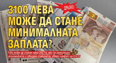 Дръзко: 3100 лева може да стане минималната заплата?