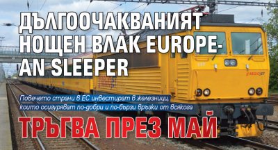 Дългоочакваният нощен влак European Sleeper тръгва през май