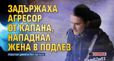 Задържаха агресор от Капана, нападнал жена в подлез (СНИМКА)