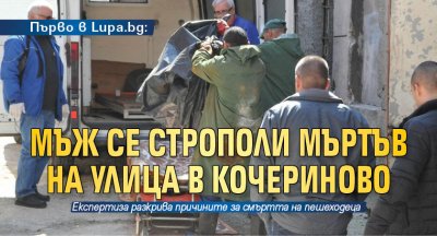 Първо в Lupa.bg: Мъж се строполи мъртъв на улица в Кочериново