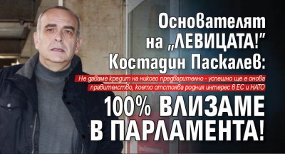 Основателят на "ЛЕВИЦАТА!" Костадин Паскалев: 100% влизаме в парламента!
