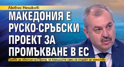 Любчо Нешков: Македония е руско-сръбски проект за промъкване в ЕС