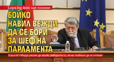 Lupa.bg май ще познае: Бойко навил Вежди да се бори за шеф на парламента