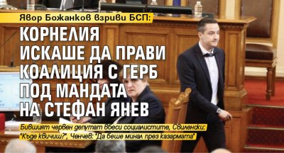 Явор Божанков взриви БСП: Корнелия искаше да прави коалиция с ГЕРБ под мандата на Стефан Янев