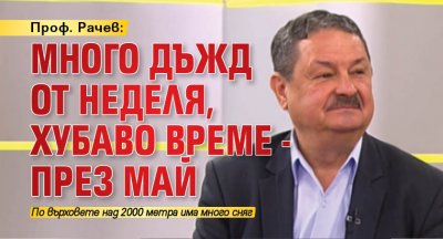 Проф. Рачев: Много дъжд от неделя, хубаво време - през май