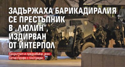 Задържаха барикадиралия се престъпник в "Люлин", издирван от Интерпол