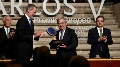 Генералният секретар на ООН Антониу Гутериш получи европейска награда става ясно от неговия