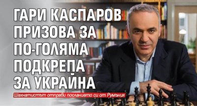 Гари Каспаров призова за по-голяма подкрепа за Украйна