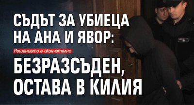 Съдът за убиеца на Ана и Явор: Безразсъден, остава в килия