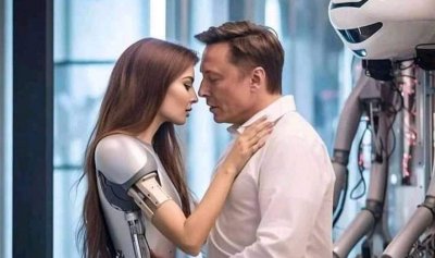 Илон Мъск си разменя страстни целувки с жени-роботи