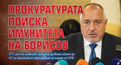 Мълния: Прокуратурата поиска имунитета на Борисов 