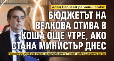 Асен Василев реваншистки: Бюджетът на Велкова отива в коша още утре, ако стана министър днес 