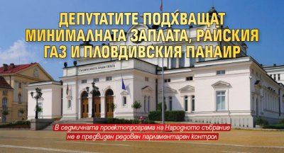 Депутатите подхващат минималната заплата, райския газ и Пловдивския панаир