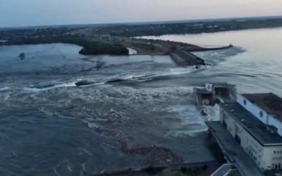 Приблизителният размер на екологичните щети дължащи се на разрушаването на Каховската водноелектрическа