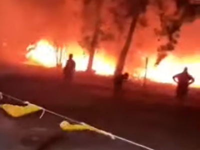 Голям пожар унищожи две каравани в местността Тополите край Черноморец