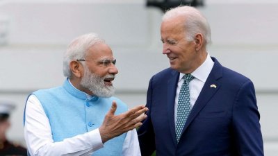 Президентът на САЩ Джо Байдън и индийския премиер Нарендра Моди