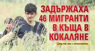 Задържаха 46 мигранти в къща в Кокаляне