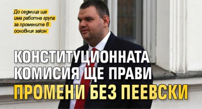 Конституционната комисия ще прави промени без Пеевски