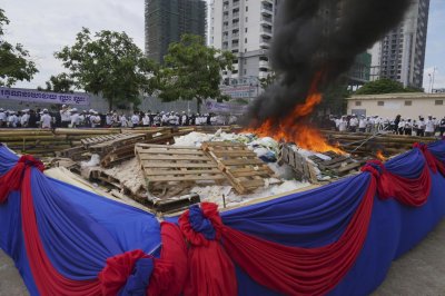 Над пет тона наркотици и химични вещества изгориха в Камбоджа
