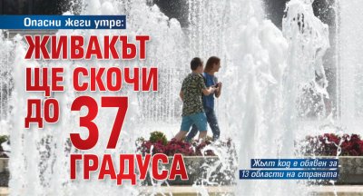 Опасни жеги утре: Живакът ще скочи до 37 градуса 