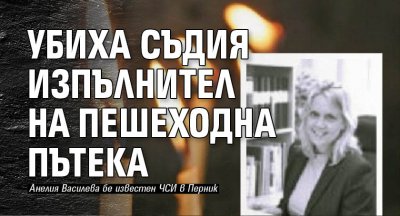 Убиха съдия изпълнител на пешеходна пътека