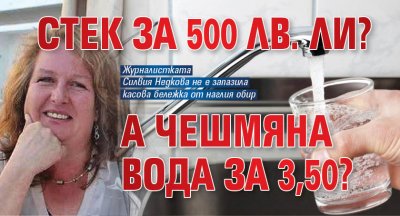 СТЕК ЗА 500 лв. ЛИ? А чешмяна вода за 3,50?