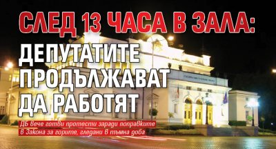 СЛЕД 13 ЧАСА В ЗАЛА: Депутатите продължават да работят