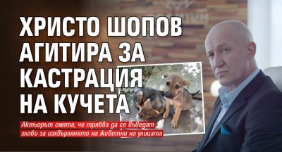 Христо Шопов агитира за кастрация на кучета