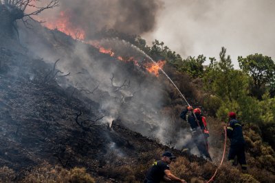 Значително подобрена е ситуацията с горските пожари в Гърция предаде
