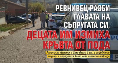 Ревнивец разби главата на съпругата си, децата им измиха кръвта от пода