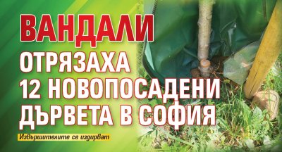 Вандали отрязаха 12 новопосадени дървета в София