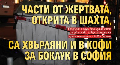 Части от жертвата, открита в шахта, са хвърляни и в кофи за боклук в София