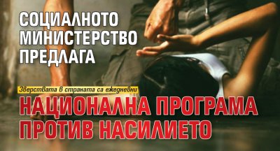 Социалното министерство предлага Национална програма против насилието