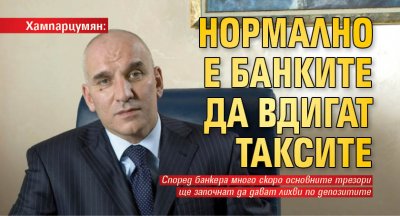 Хампарцумян: Нормално е банките да вдигат таксите