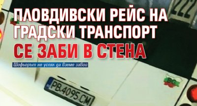 Пловдивски рейс на градски транспорт се заби в стена
