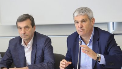 Президентите на КНСБ и КТ Подкрепа Пламен Димитров и Димитър