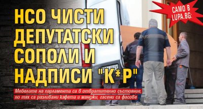 Само в Lupa.bg: НСО чисти депутатски сополи и надписи "К*Р"