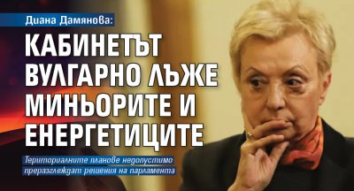 Диана Дамянова: Кабинетът вулгарно лъже миньорите и енергетиците