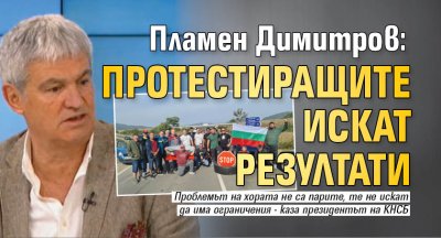 Пламен Димитров: Протестиращите искат резултати