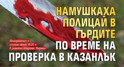 Намушкаха полицай в гърдите по време на проверка в Казанлък