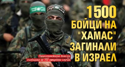 1500 бойци на "Хамас" загинали в Израел