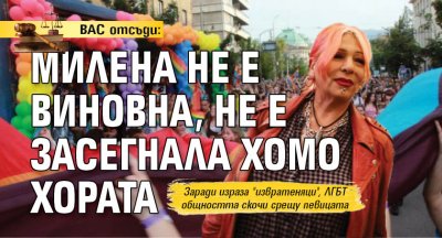 ВАС отсъди: Милена не е виновна, няма дискриминация към хомо хората